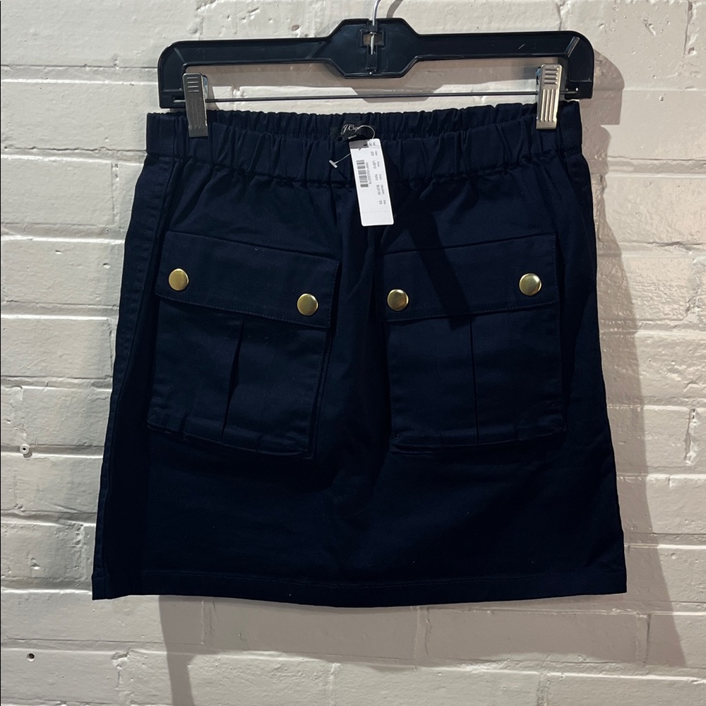 J. Crew Navy Elastic Waist Skirt NWT